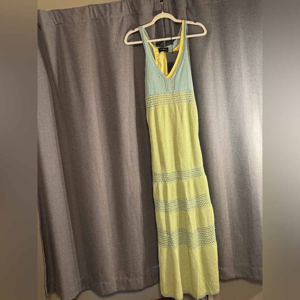 The Kooples Yellow and Light Blue Maxi Dress